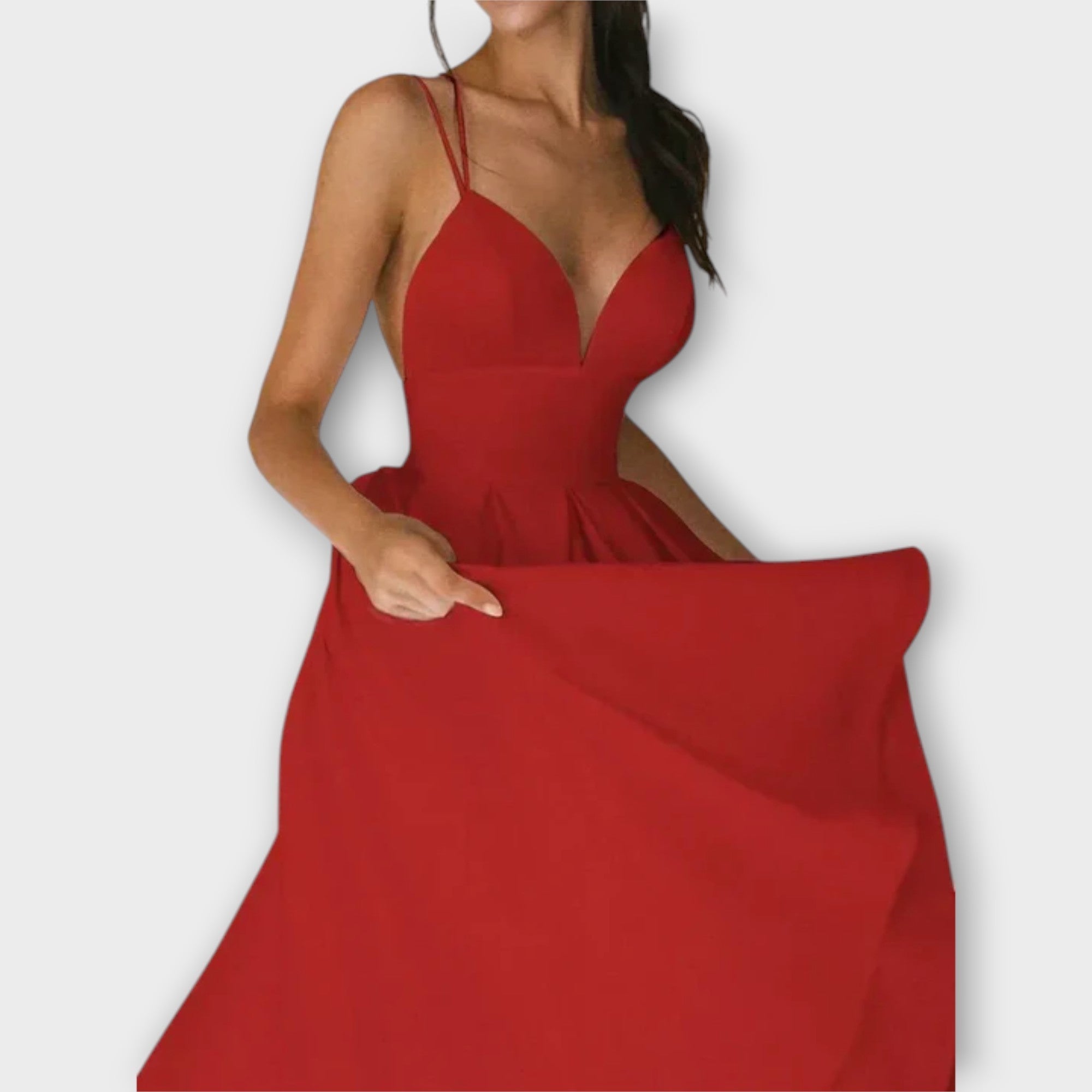 Ailana - Γυναικείο Φόρεμα με Βαθύ V-ντεκολτέ