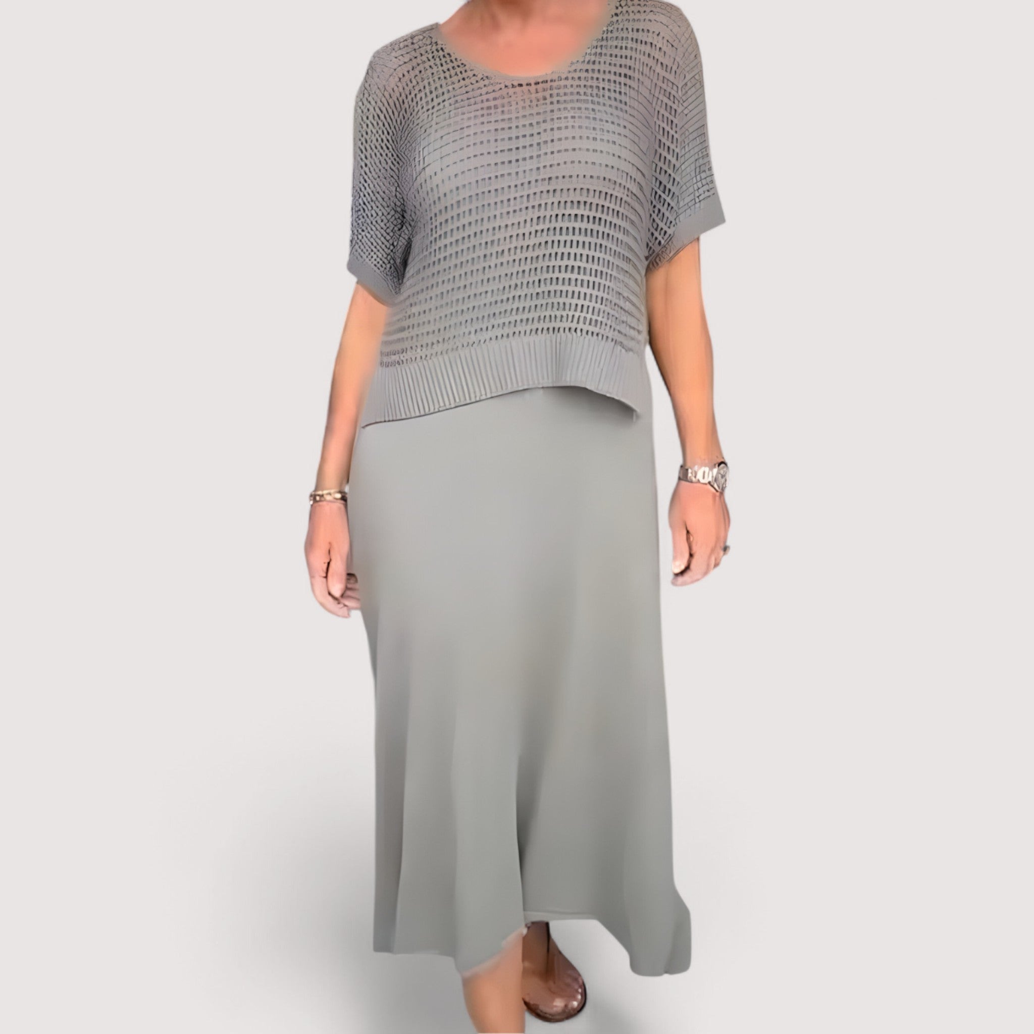 Ελίνα | Καλοκαιρινό Φόρεμα με Πλεκτό Τοπ