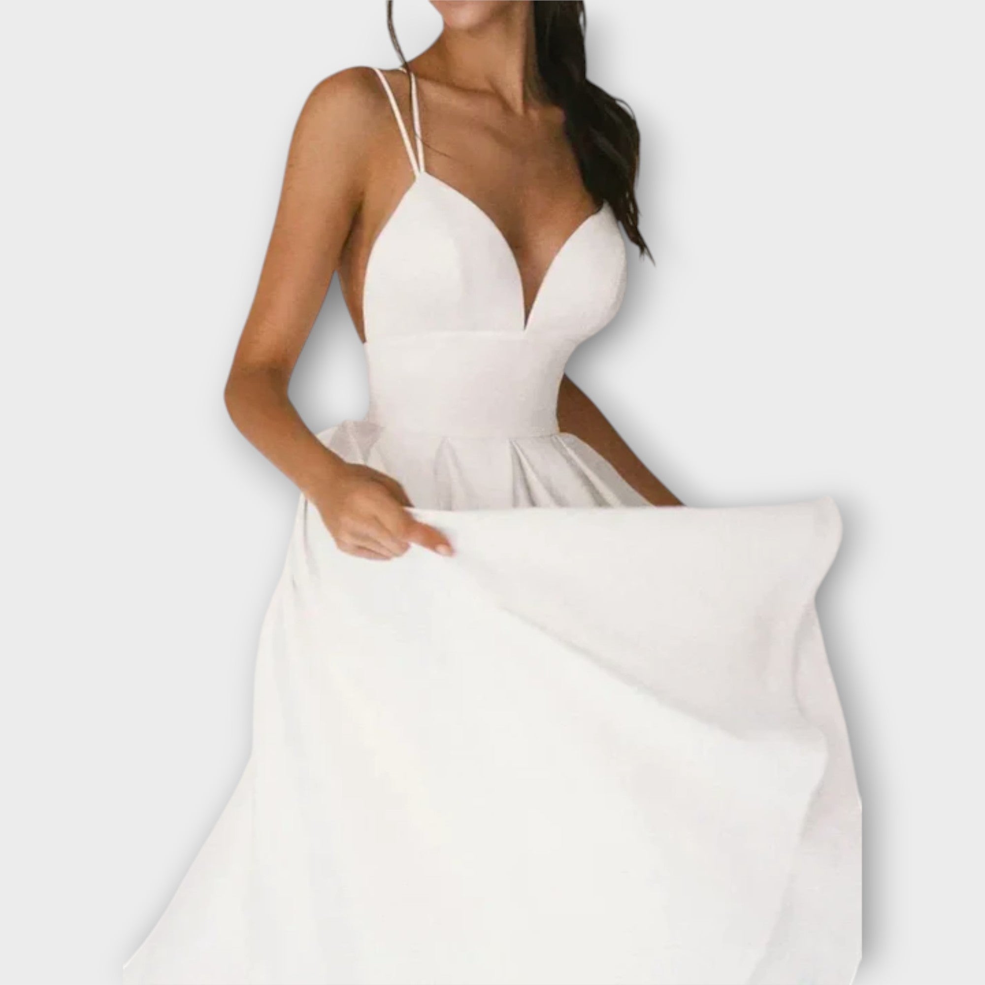 Ailana - Γυναικείο Φόρεμα με Βαθύ V-ντεκολτέ