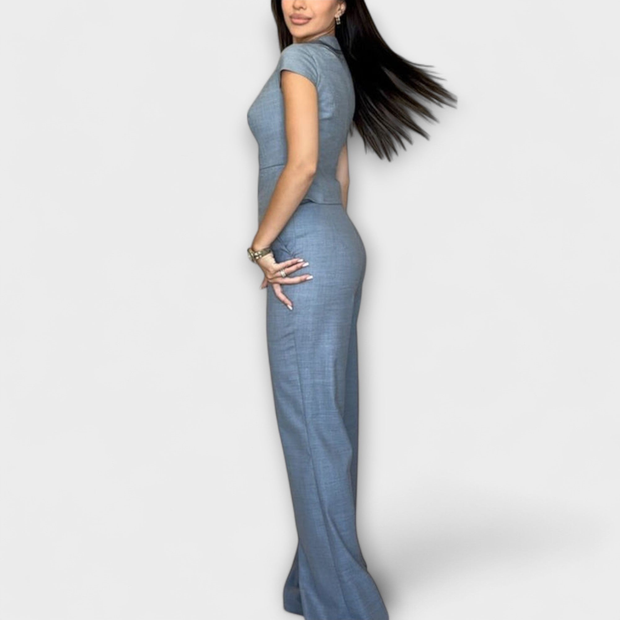 Ιβυ - Στυλάτο Σετ Τοπ με V-Λαιμό και Παντελόνι