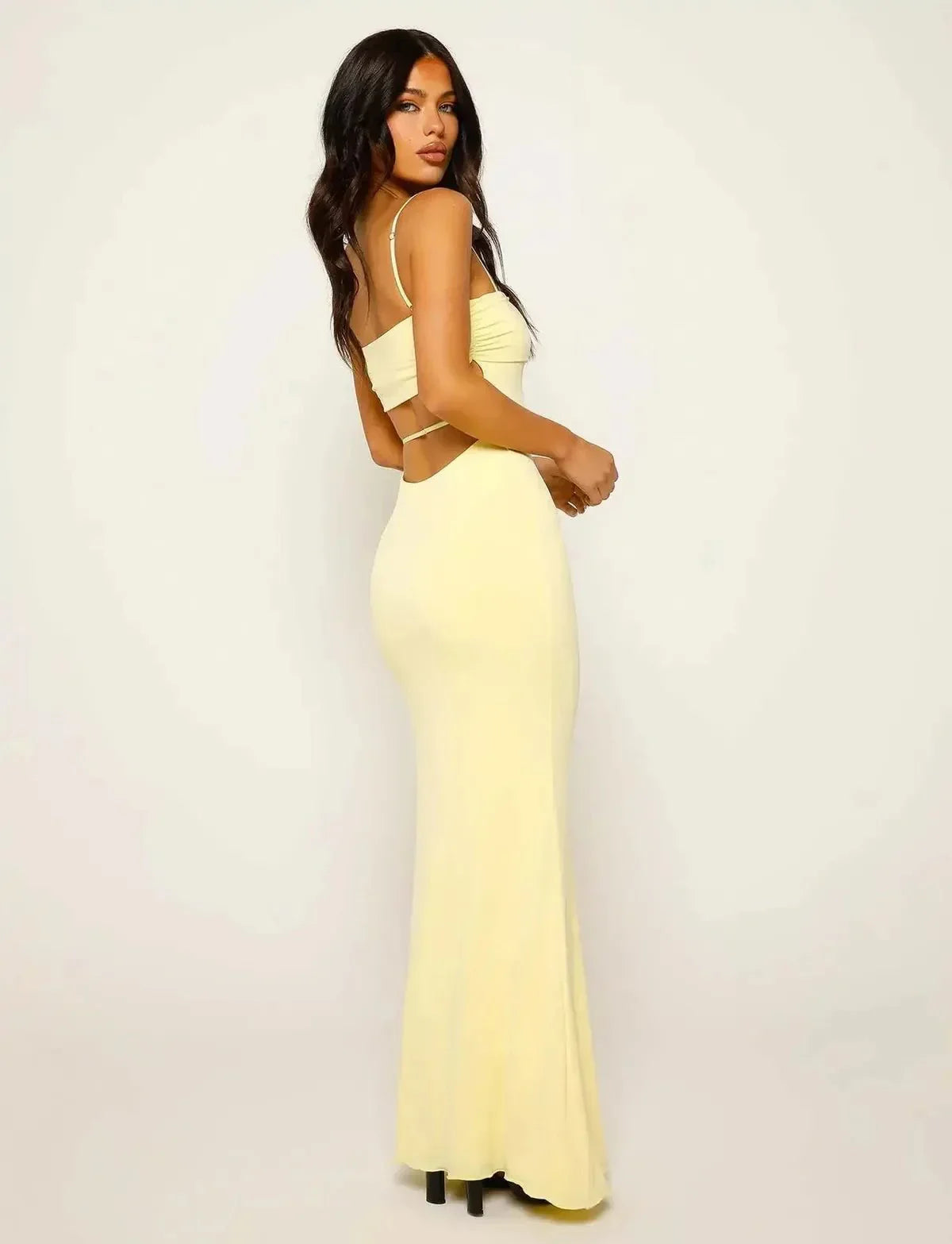 Backless Bodycon Maxi Dress For Evening Events