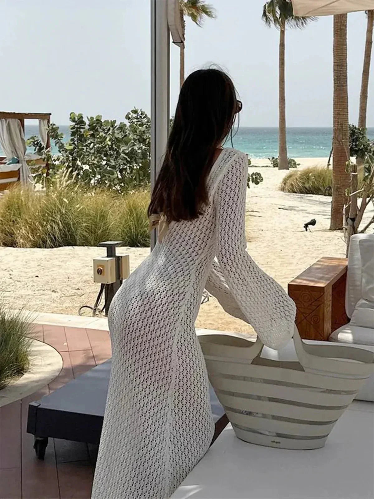 Backless Knit Maxi Dress