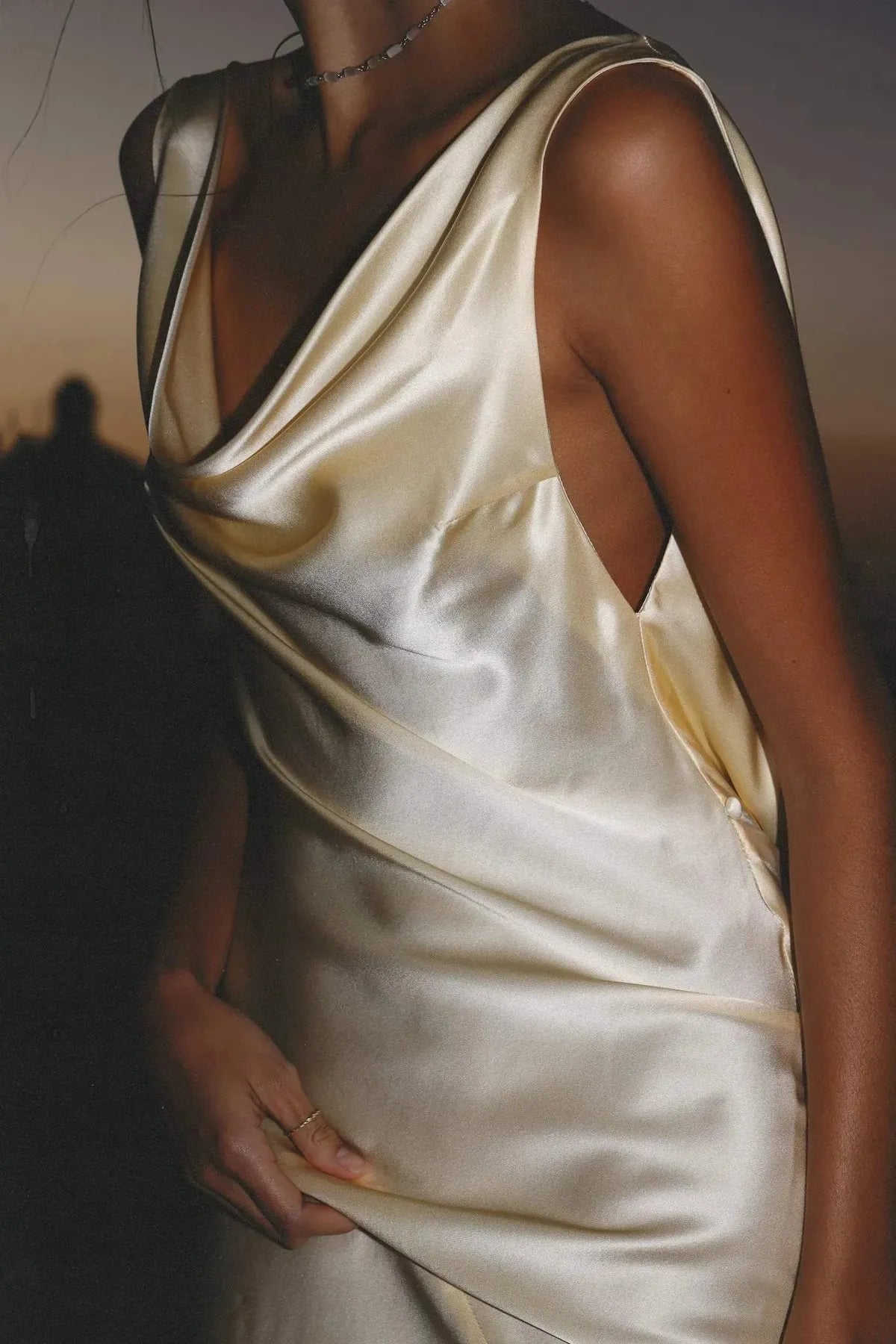 Backless Satin Maxi Dress