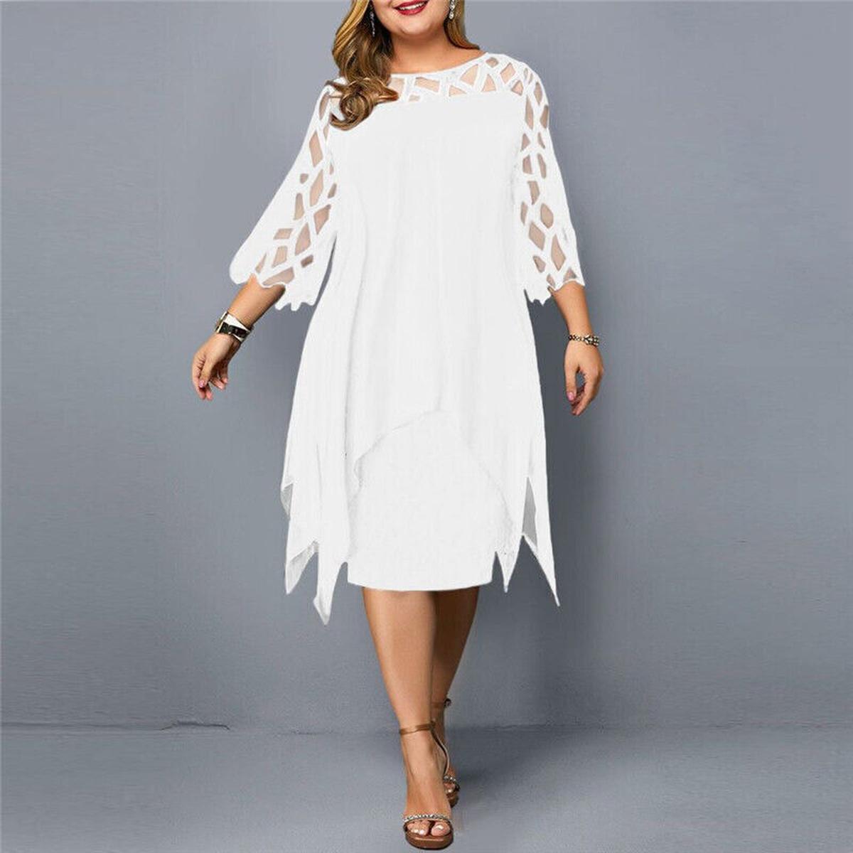 Elegant Plus Size Midi Dress