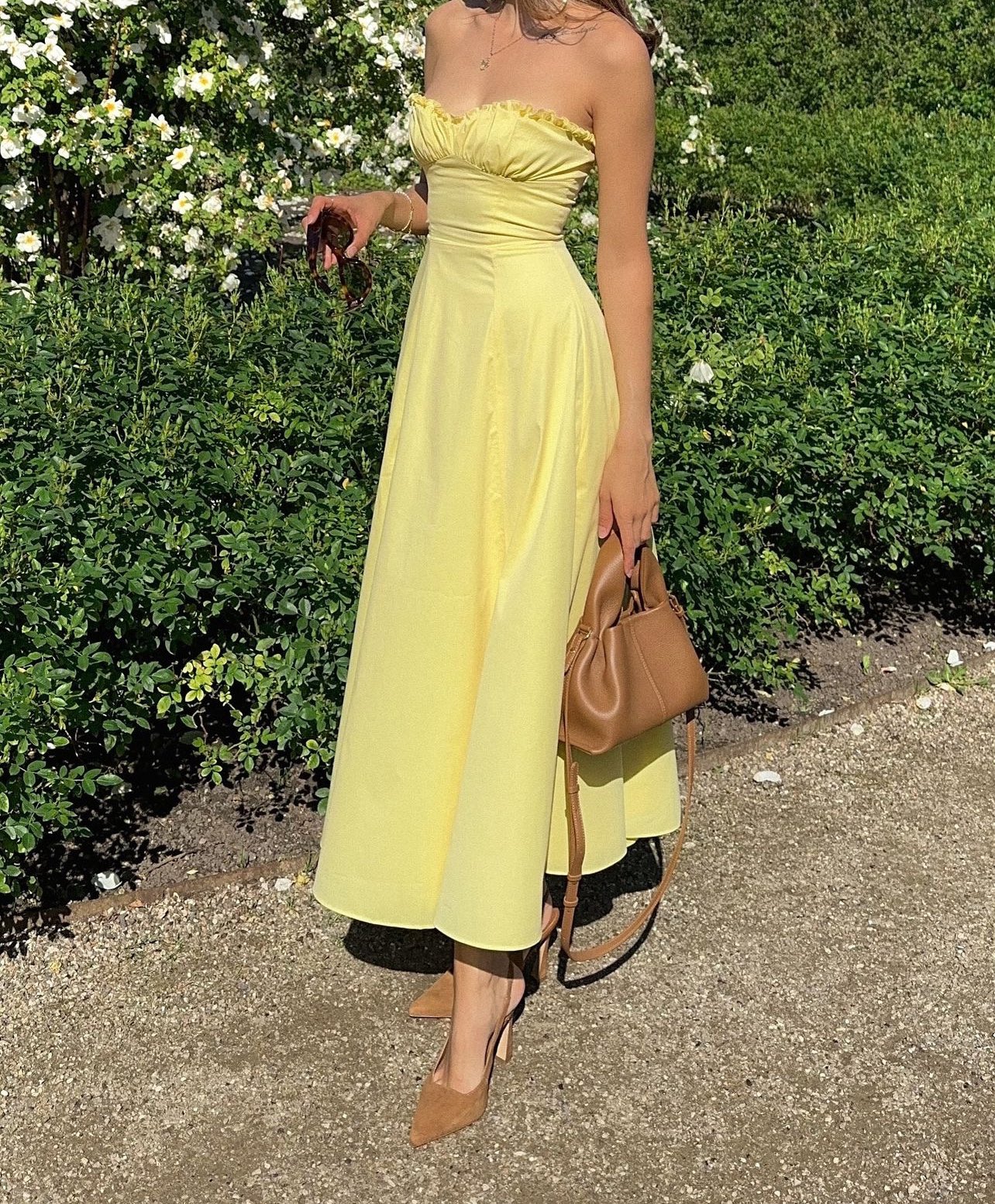 Loisa | Lemon Corset Fit Midi Dress