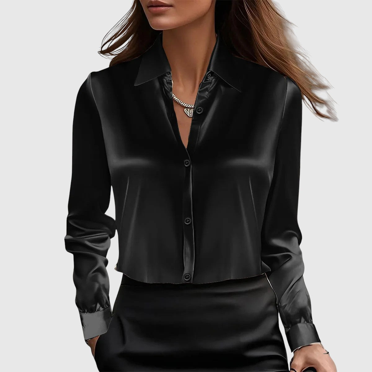 Λούσι – κομψό σατέν πουκάμισο