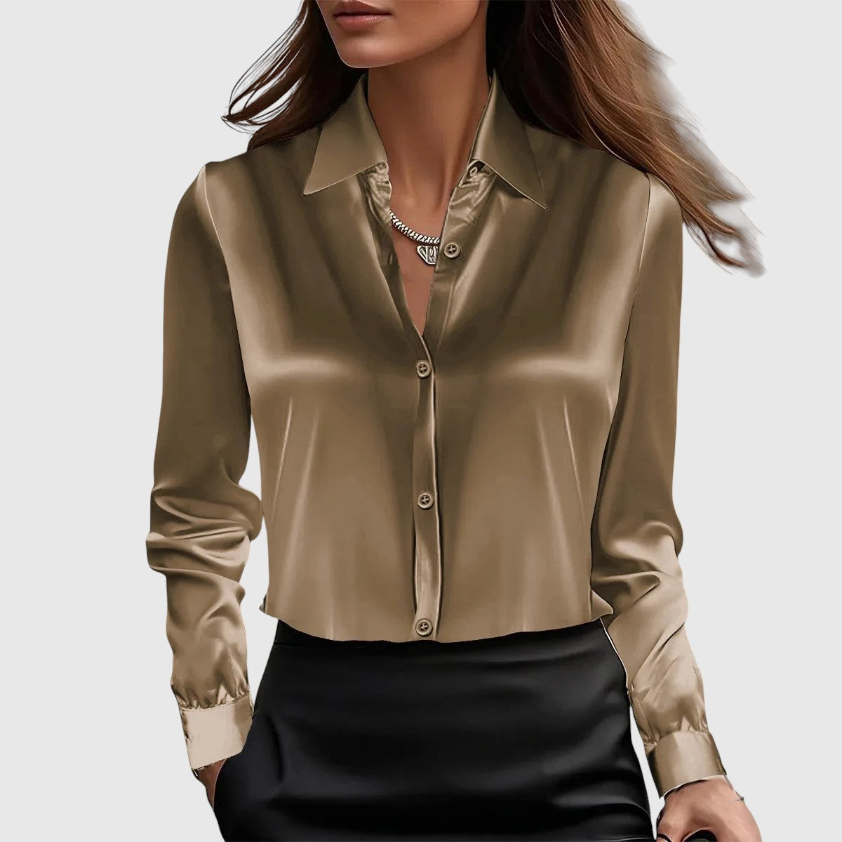 Λούσι – κομψό σατέν πουκάμισο