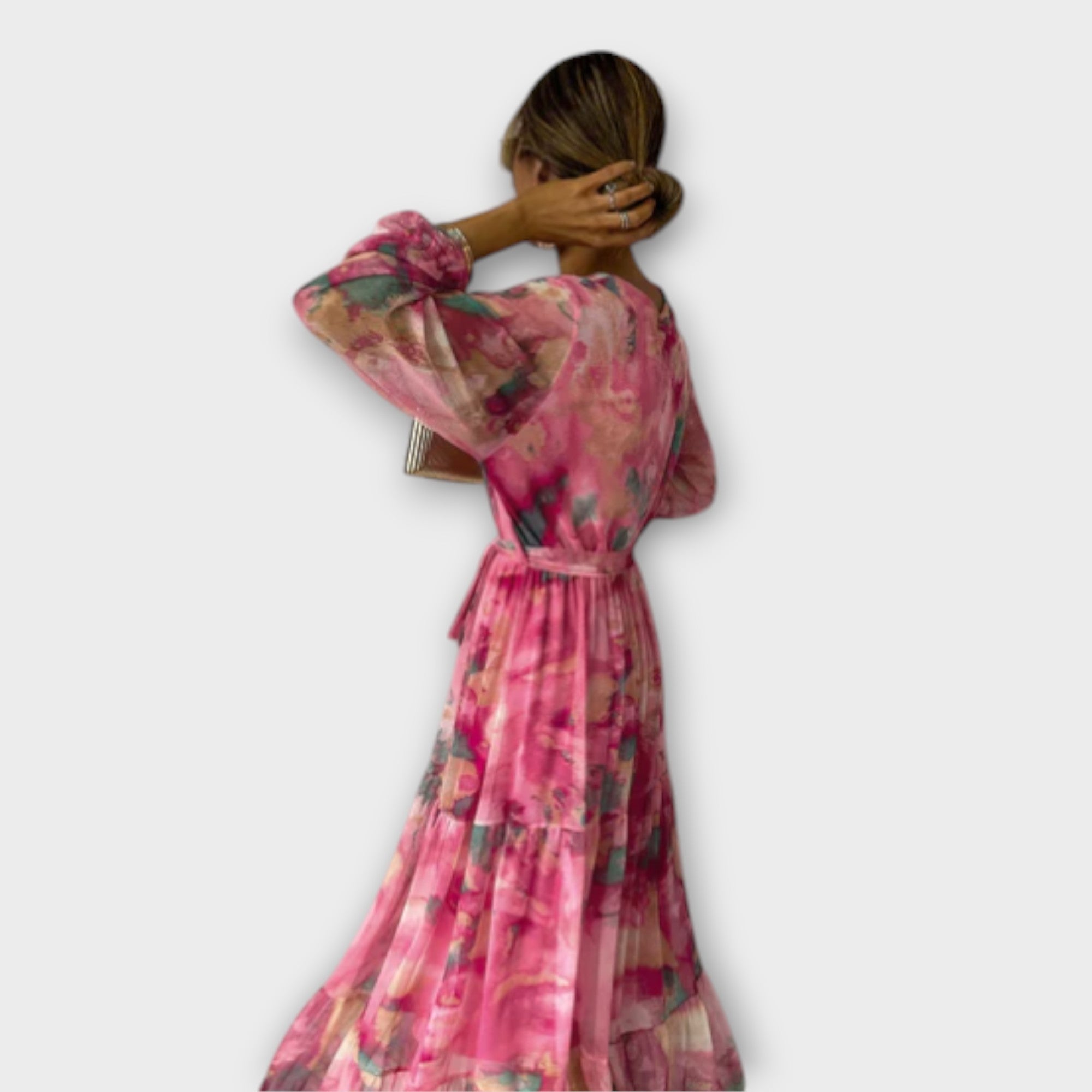 Evelyn – Watercolor Dream Maxi Coat