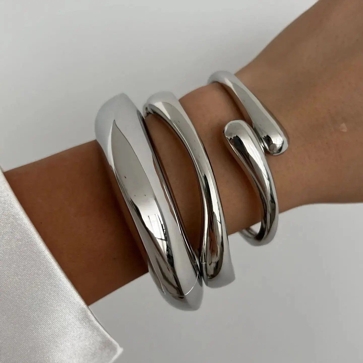 Ciara | Edgy Geometric Metal Cuff Bracelet