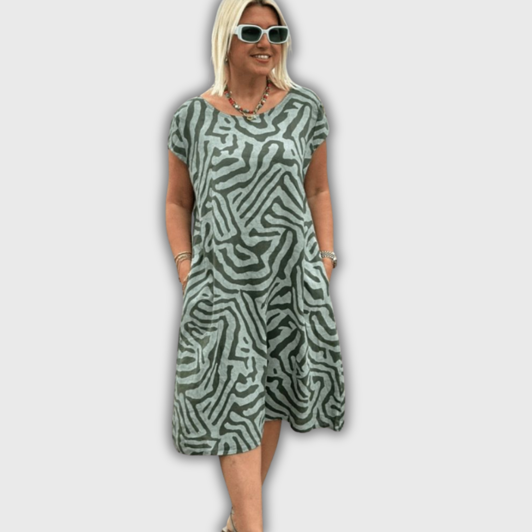 Καμίλ - Καλοκαιρινό Φόρεμα με Στρογγυλή Λαιμόκοψη