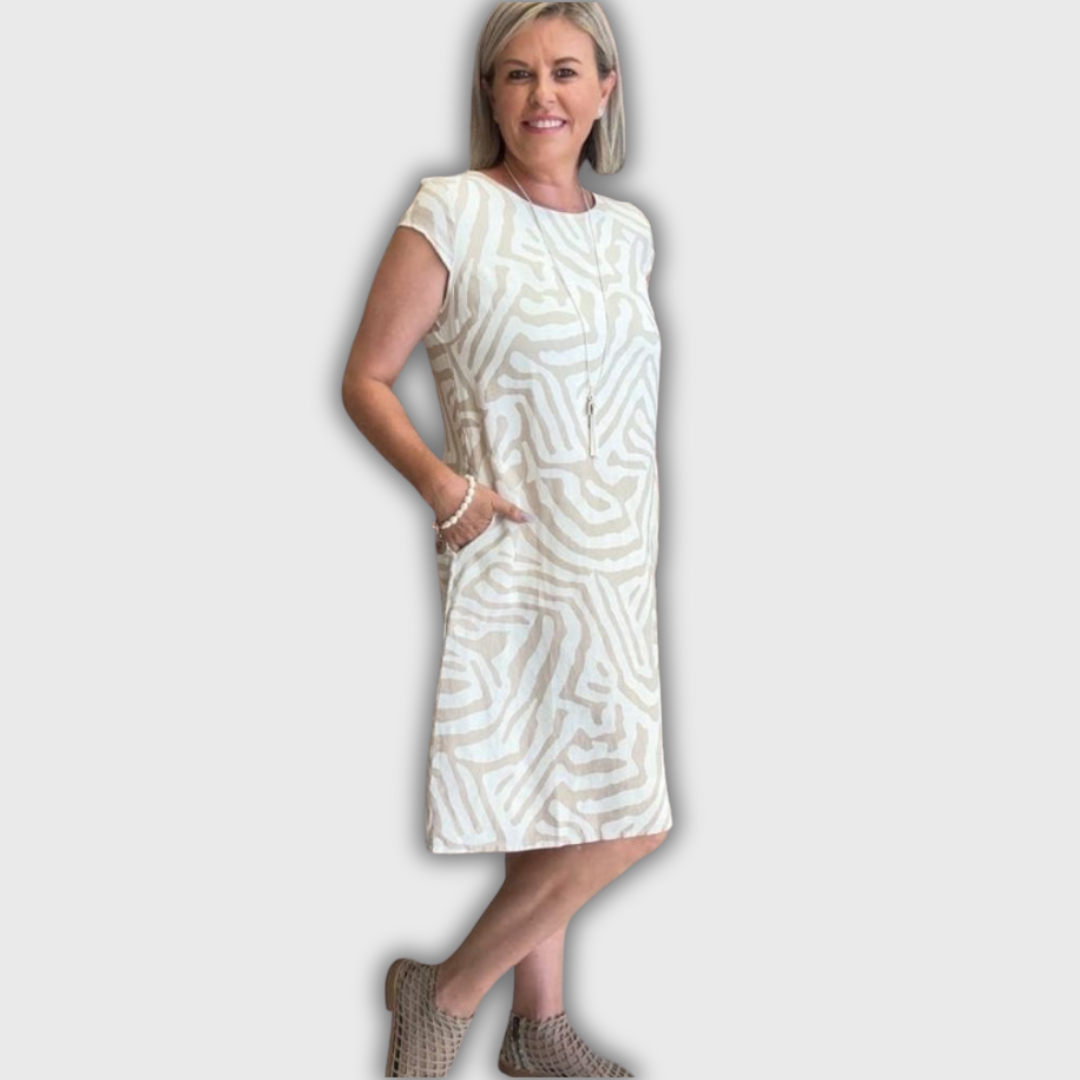 Καμίλ - Καλοκαιρινό Φόρεμα με Στρογγυλή Λαιμόκοψη