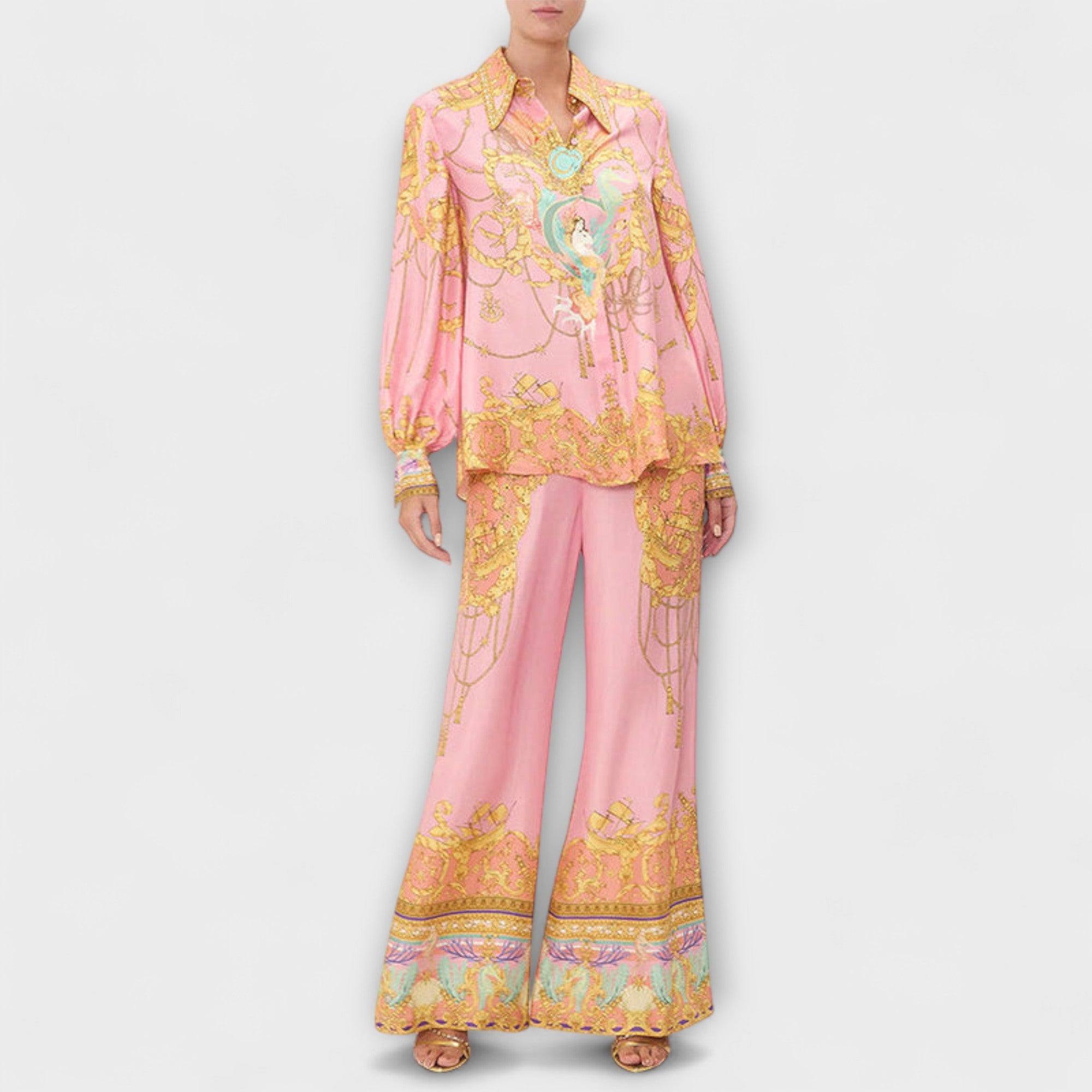 Sage - Σετ Χαλαρού Πουκαμίσου και Παντελονιού με Ελαστική Μέση