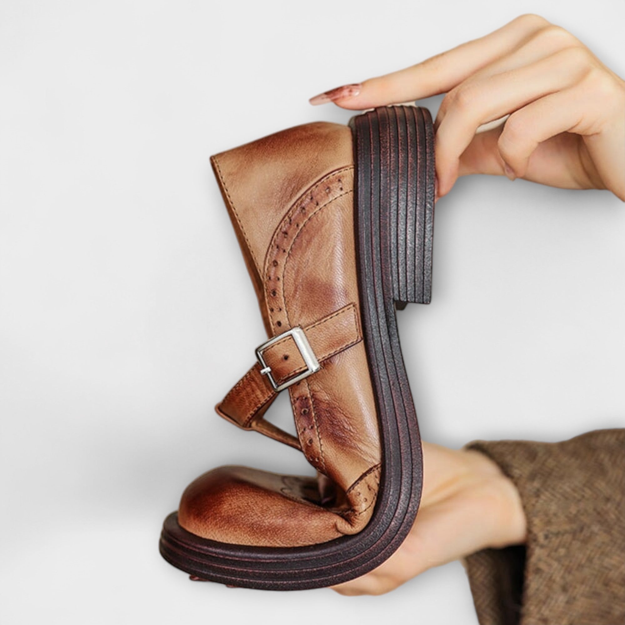 Isla - Εlegant Δερμάτινα Mary Jane