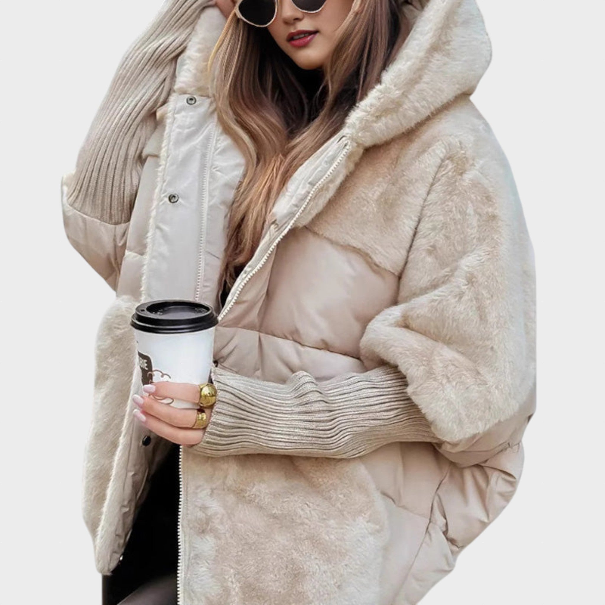 Eurelia – Μπουφάν με Κουκούλα από Τεχνητό Δέρμα