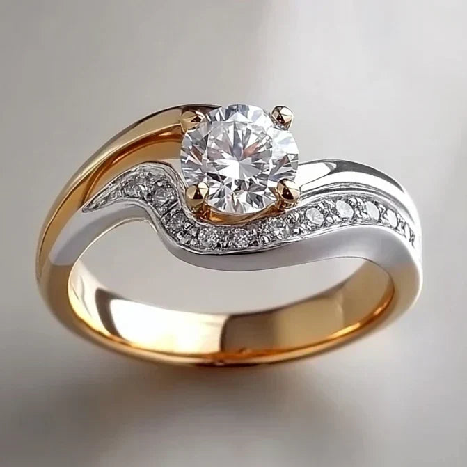 Κωνική κομψότητα χρυσό δαχτυλίδι