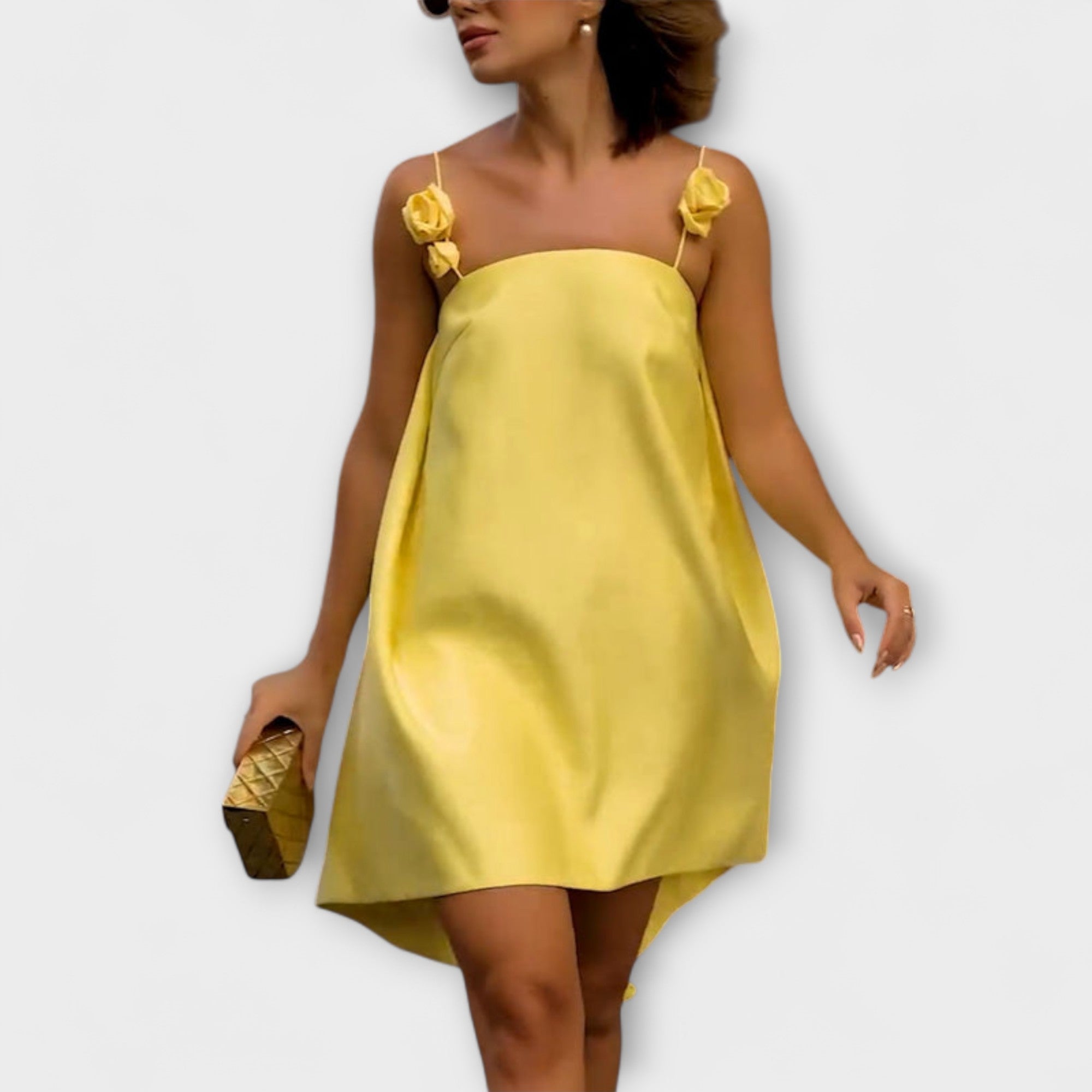 Τζόρνταν - Στυλάτο Μίνι Φόρεμα Χωρίς Μανίκια με Λουλούδια