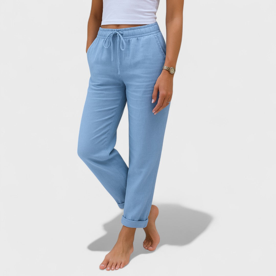 Κλάρα - λινά Stretch Παντελόνια