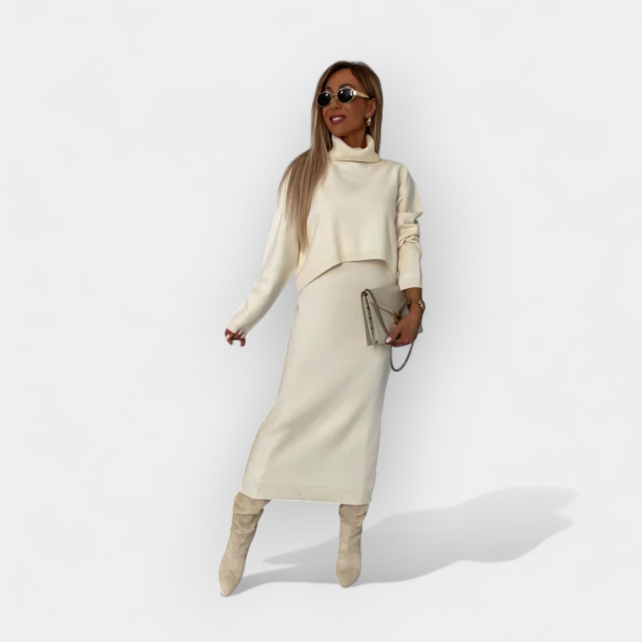 Comfortable Midi Dress with Turtleneck