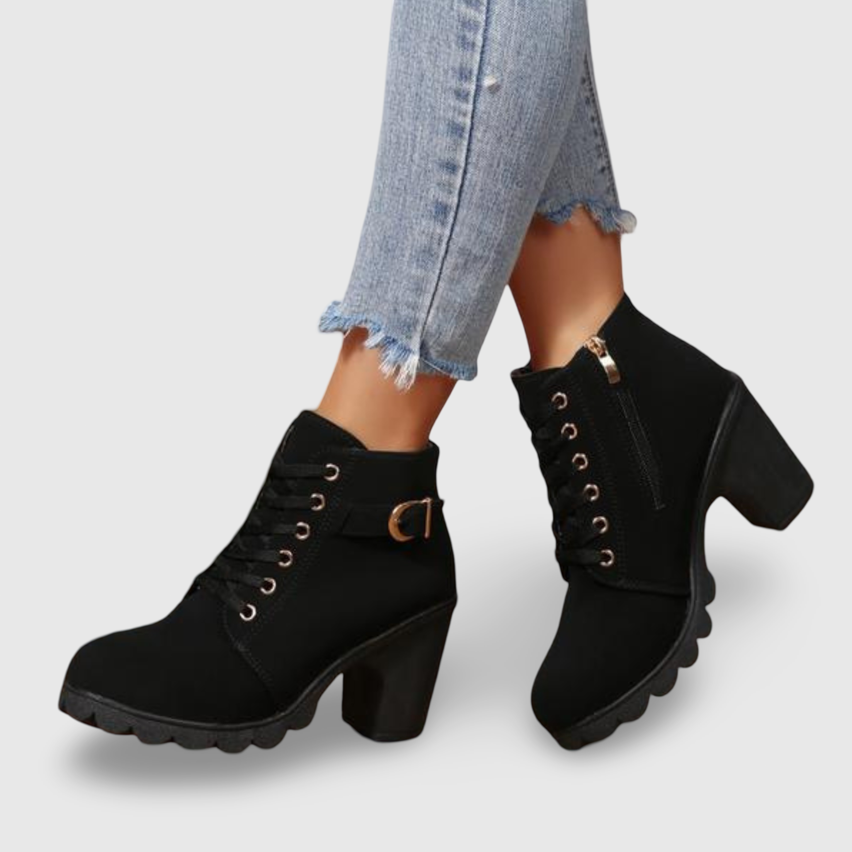 KATNI | Χοντρές μπότες με κορδόνια και αγκράφα