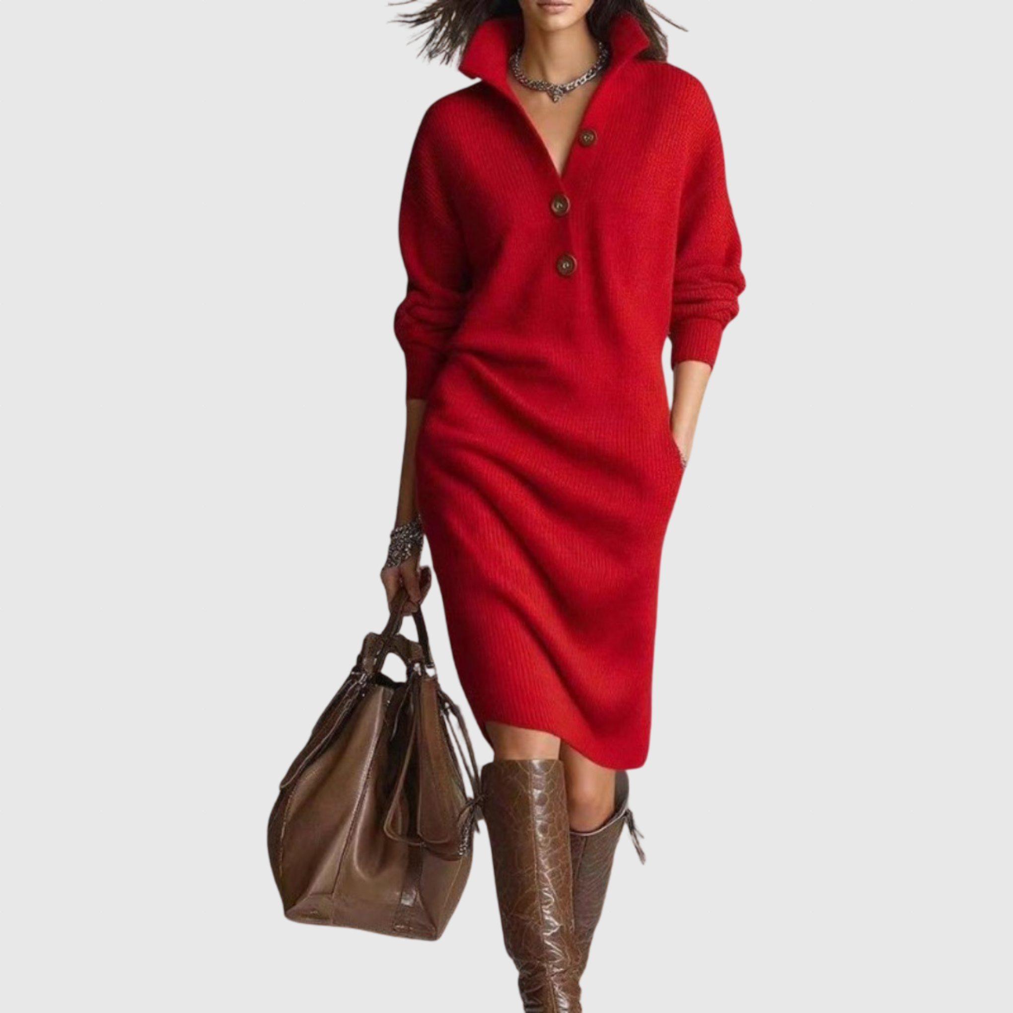 Carmen | Ζεστό Πλεκτό Φόρεμα, Κομψό και Άνετο