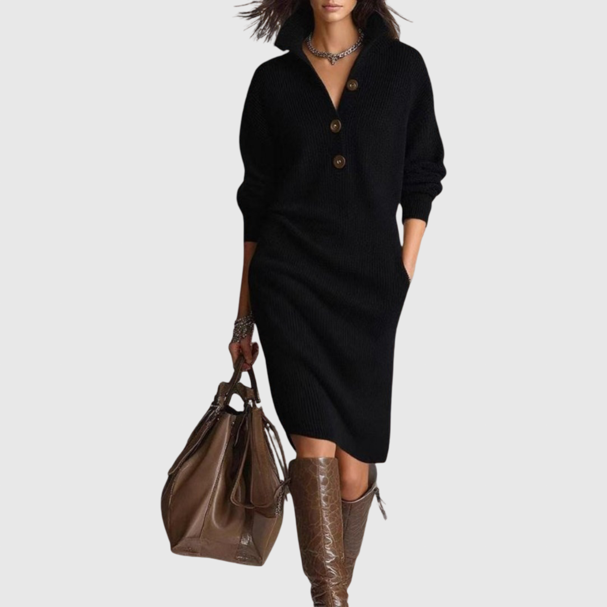 Carmen | Ζεστό Πλεκτό Φόρεμα, Κομψό και Άνετο