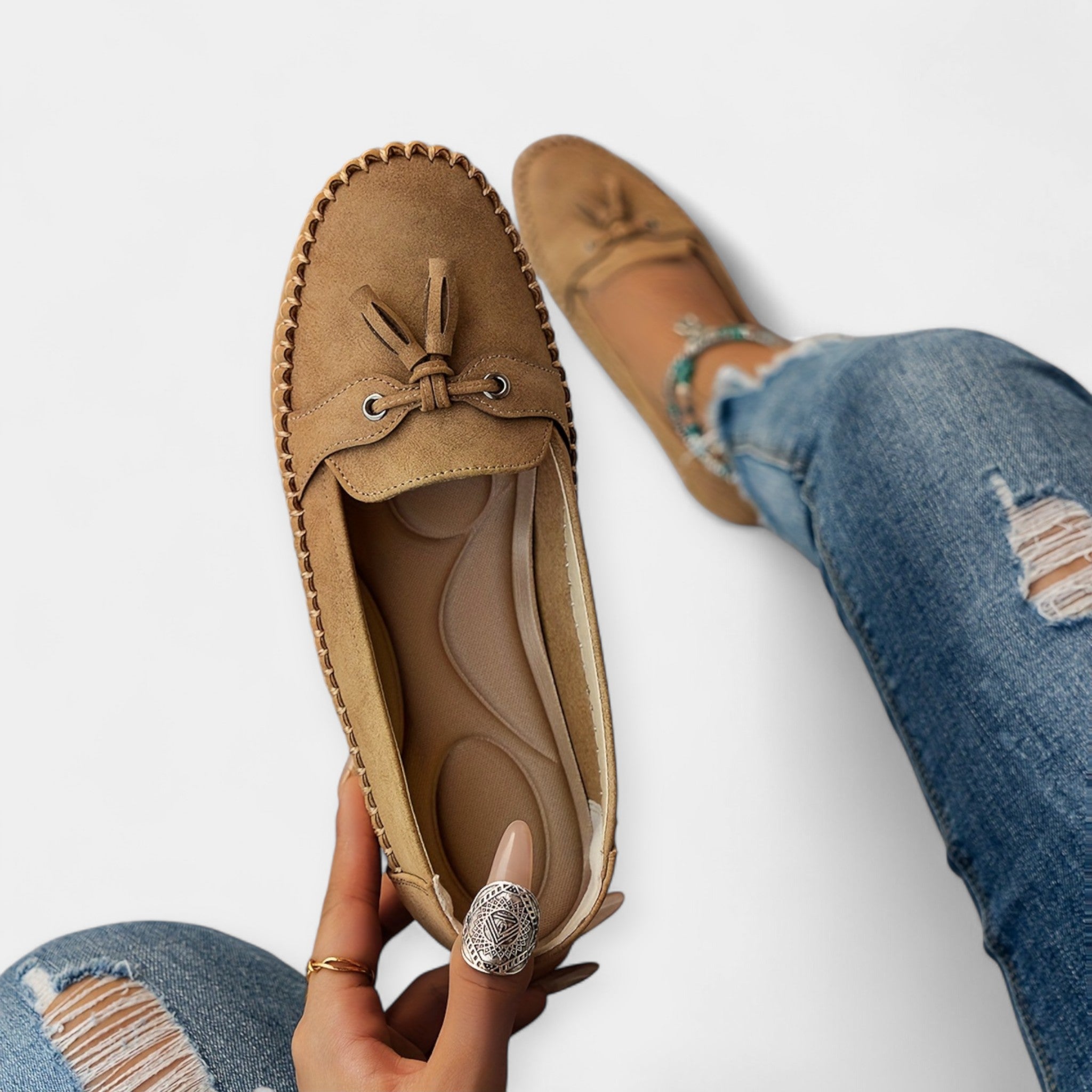 Μπαλαρίνες με κορδέλα σε στυλ