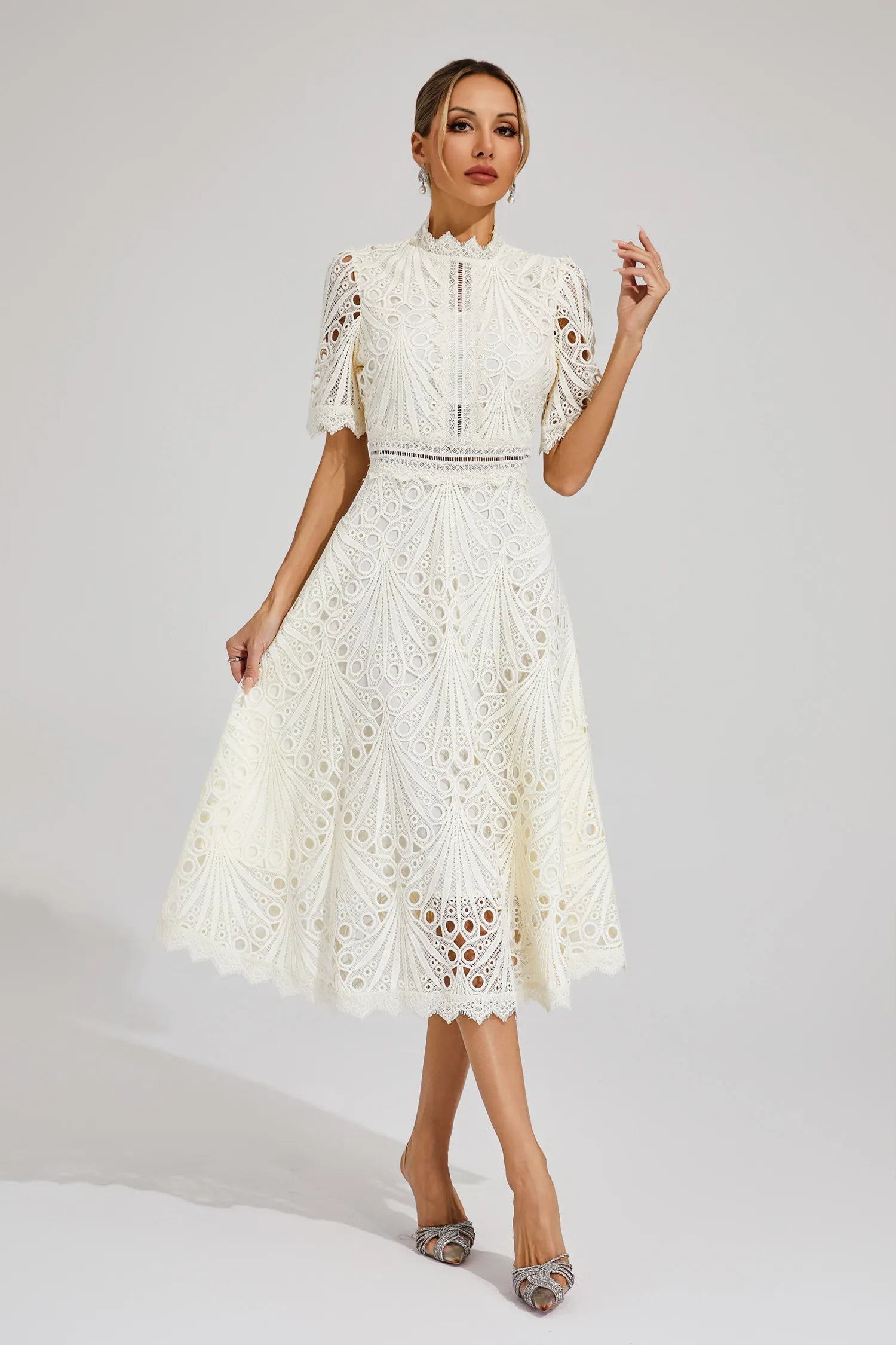 Hallie | Lace Midi Dress