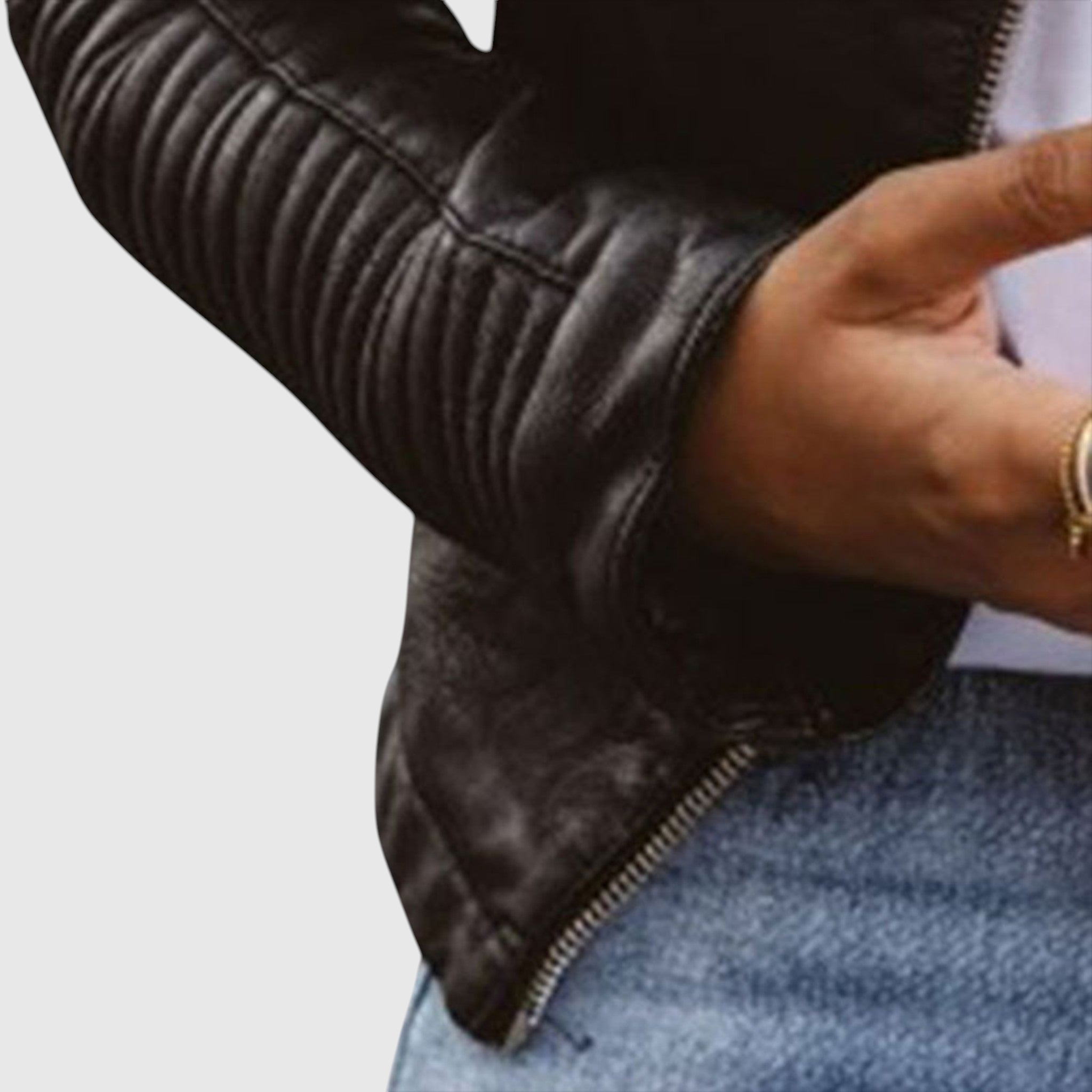 Αναΐς - Κομψό δερμάτινο μπουφάν