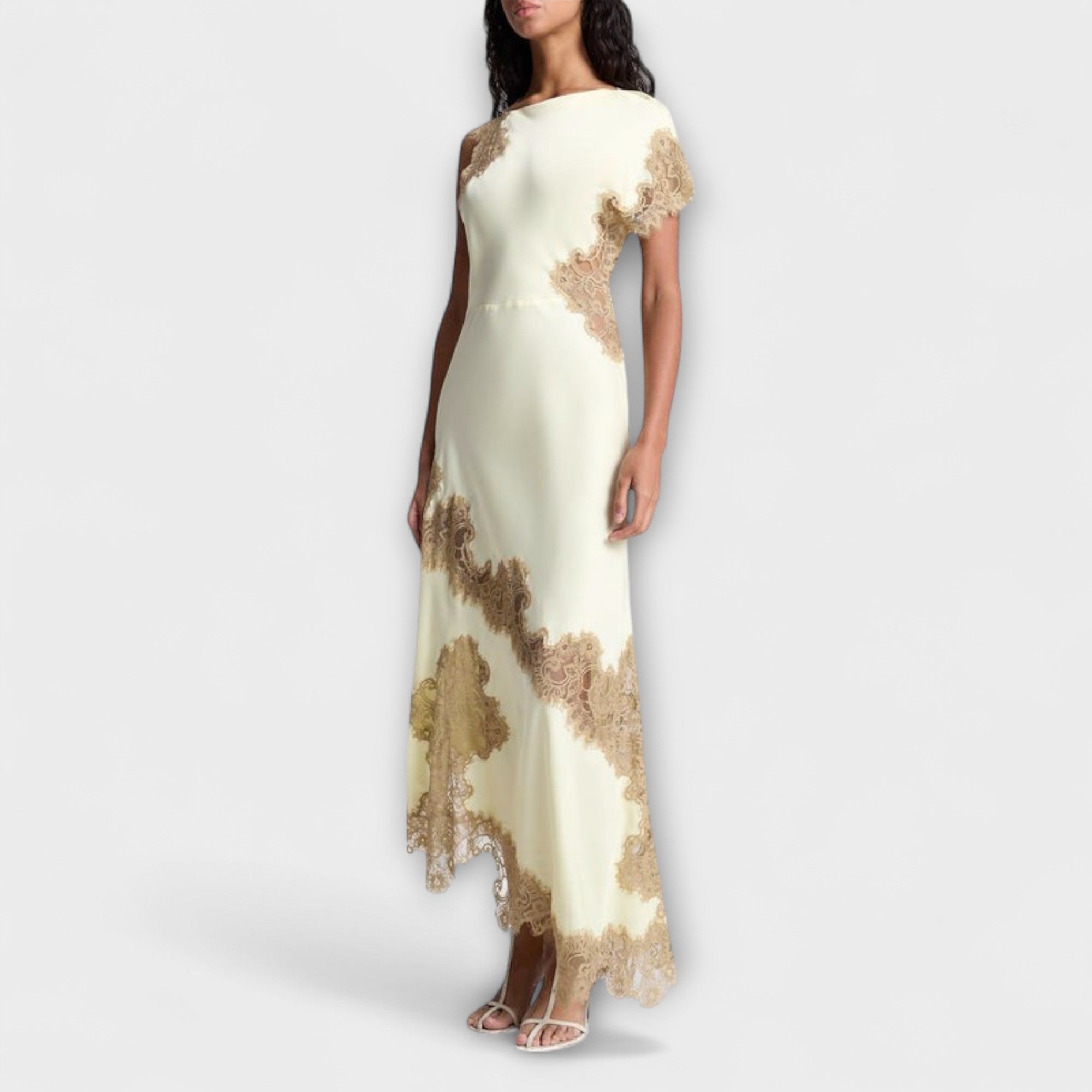 Μάργκαρετ - Μαξι φόρεμα με σατέν και δαντέλα