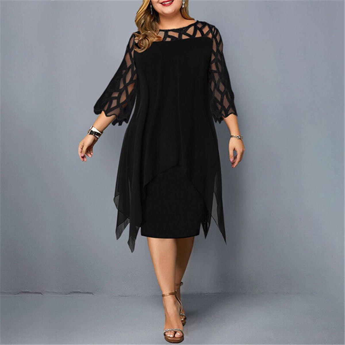 Elegant Plus Size Midi Dress