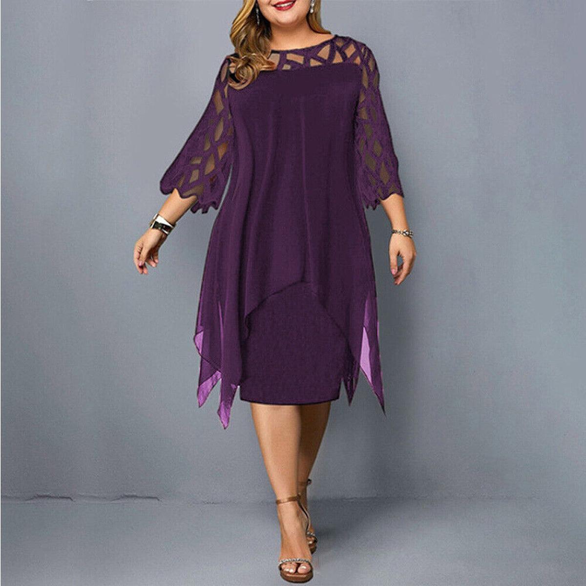 Elegant Plus Size Midi Dress