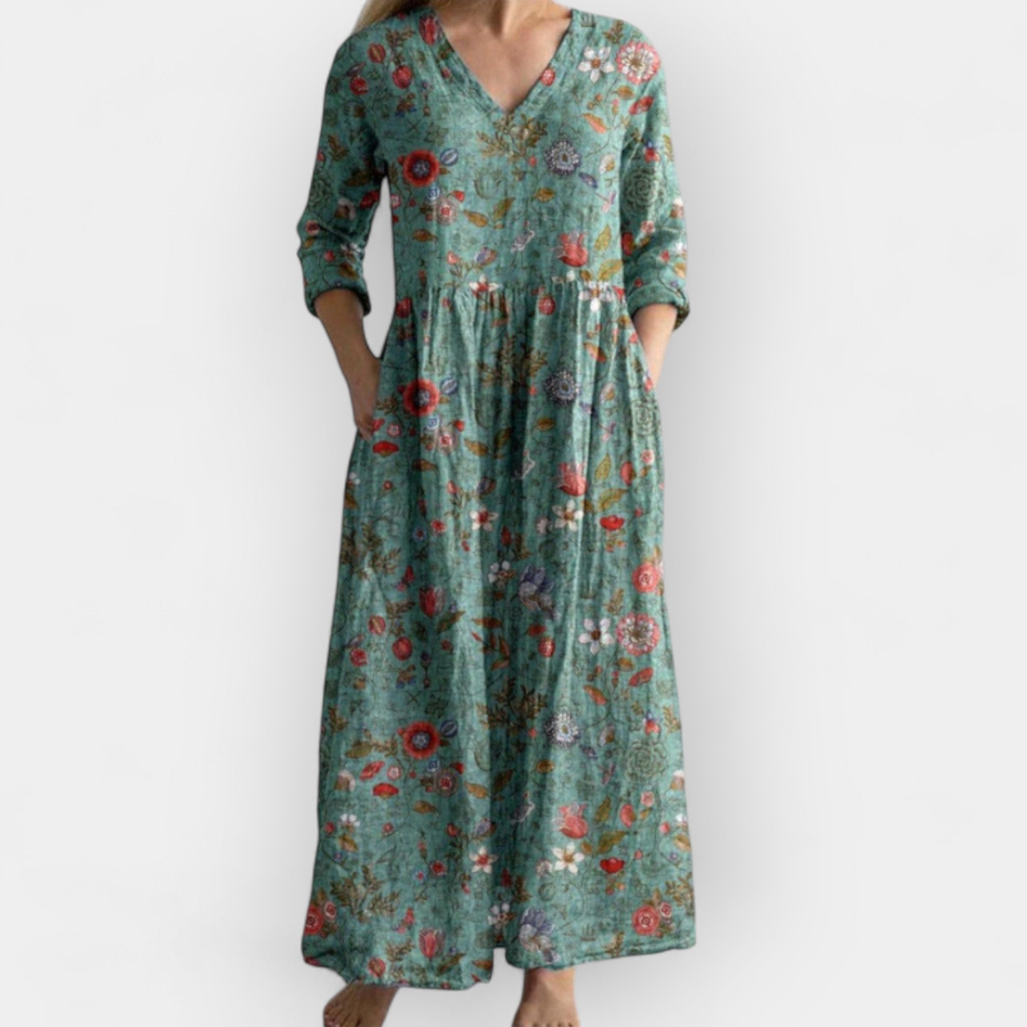 Naledi – Vintage Floral Maxi Dress