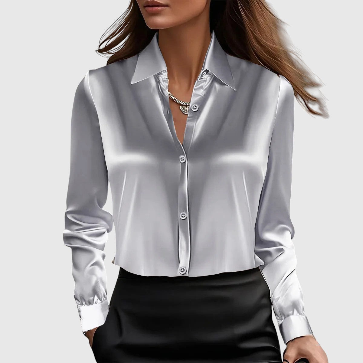 Λούσι – κομψό σατέν πουκάμισο