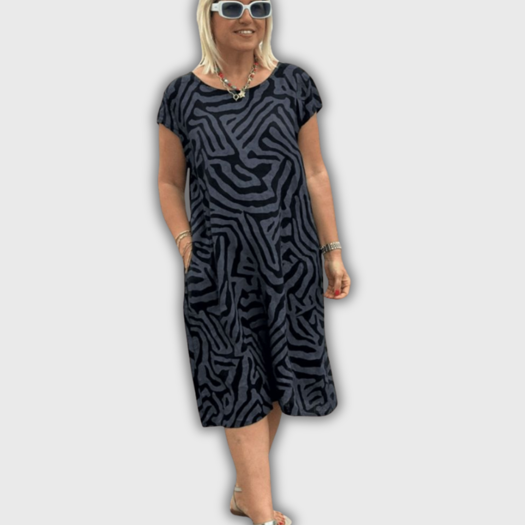 Καμίλ - Καλοκαιρινό Φόρεμα με Στρογγυλή Λαιμόκοψη