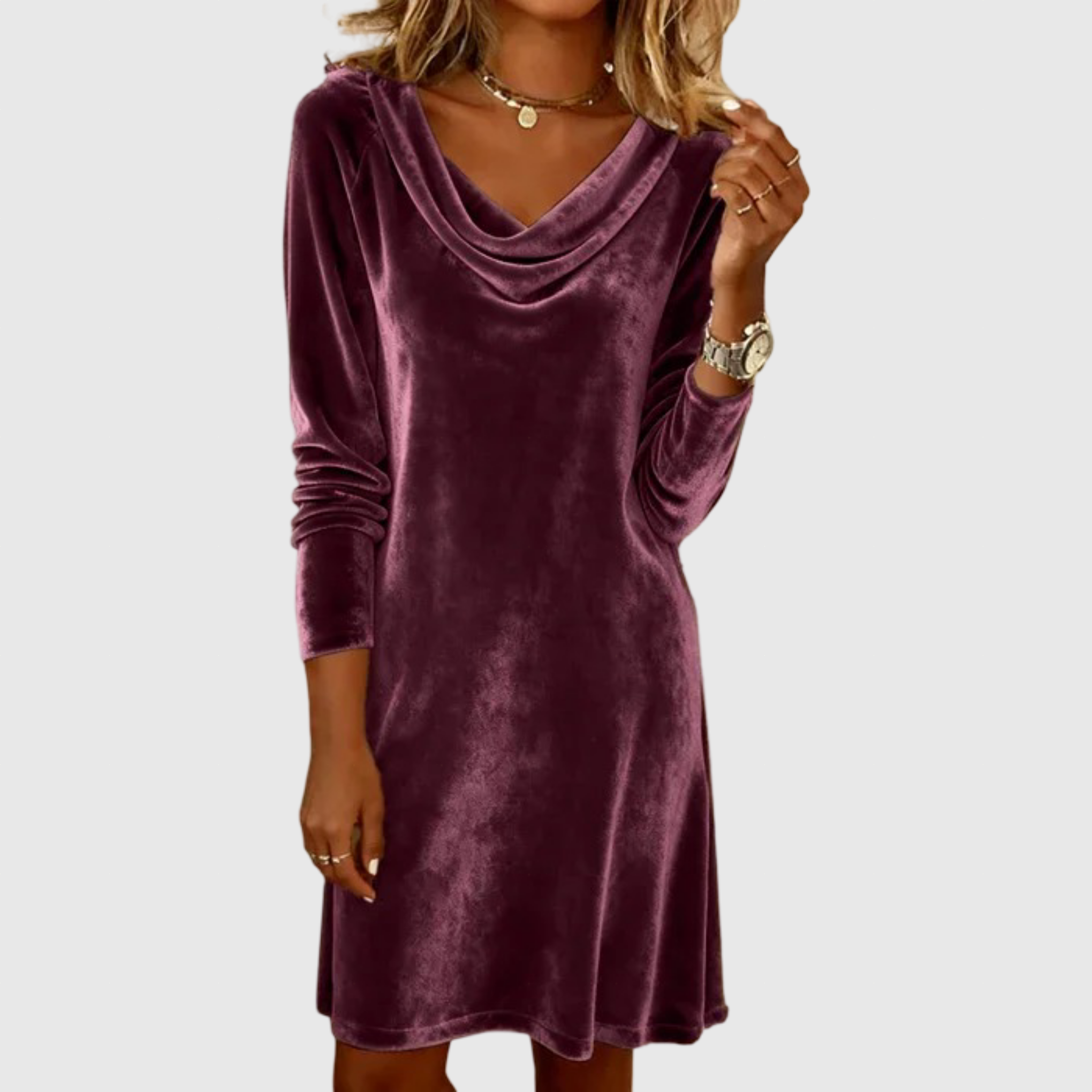 Frosina | Φόρεμα βελούδο με χαλαρή γραμμή