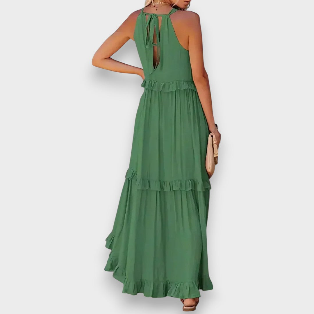 Αλίνα | Αμάνικο Φόρεμα με Λεπτομέρειες Ράσας