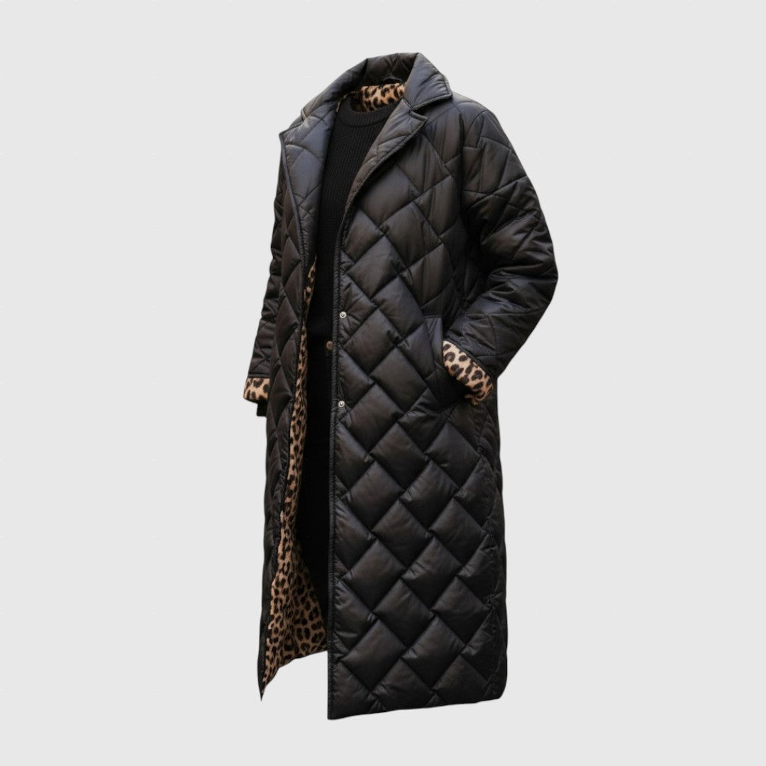 Οφίρα – Παλτό Διαμάντι με λεοπάρδαλη επένδυση