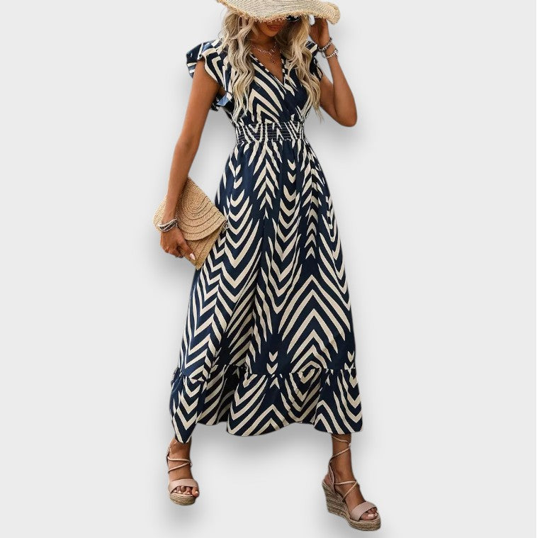 Milena | Φόρεμα με Γενικό Σχέδιο και Στενή Μέση